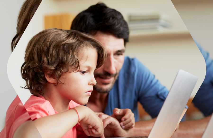 Father and son customers enjoying Wi-Fi that actually works