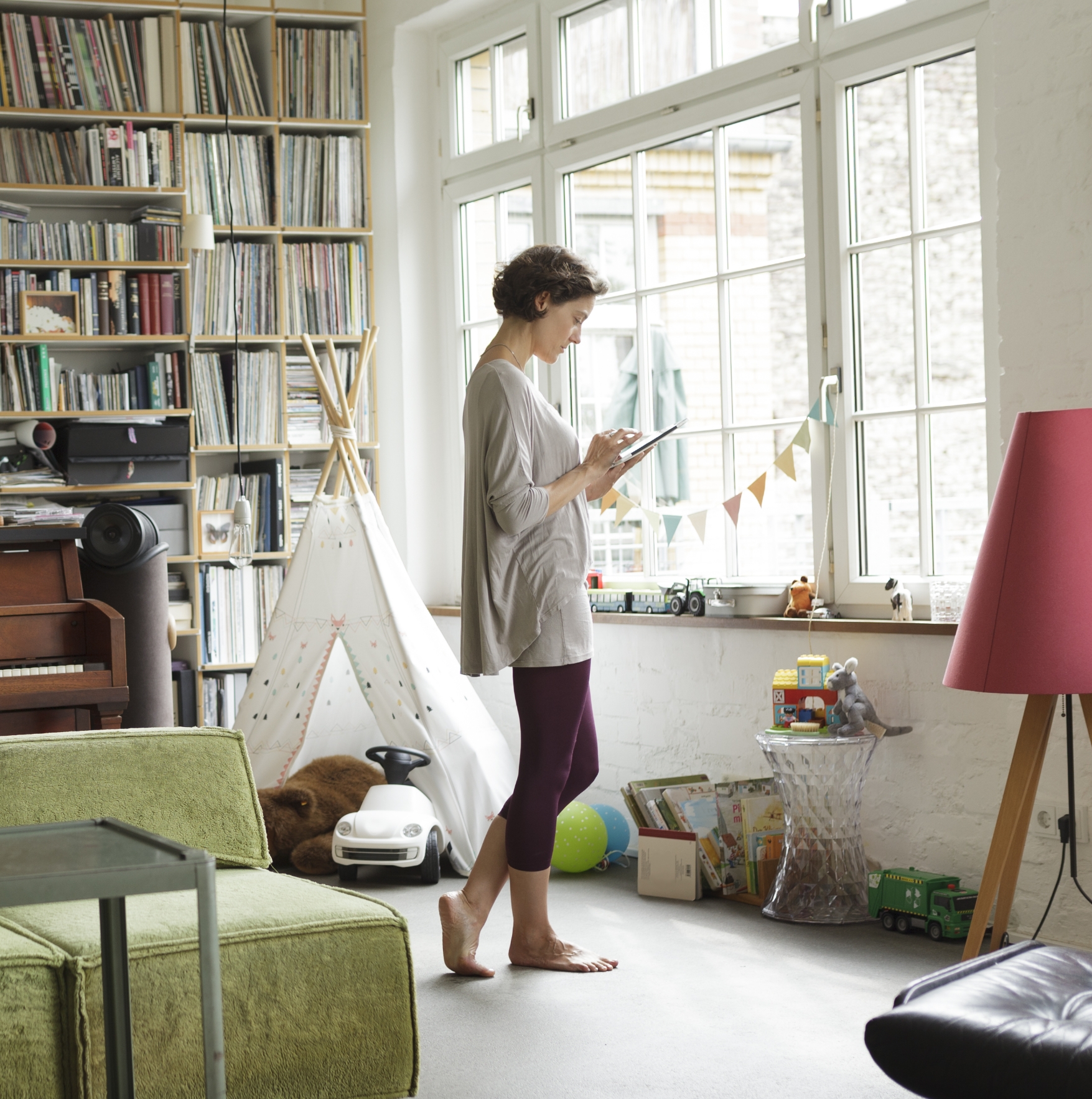 Customer enjoying Rebel's Wi-Fi that actually works from her children's playroom